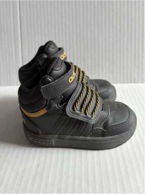 Adidas Hoops Mid 3.0 Basketball Shoes Toddler Size 8K Black Yellow High Top
